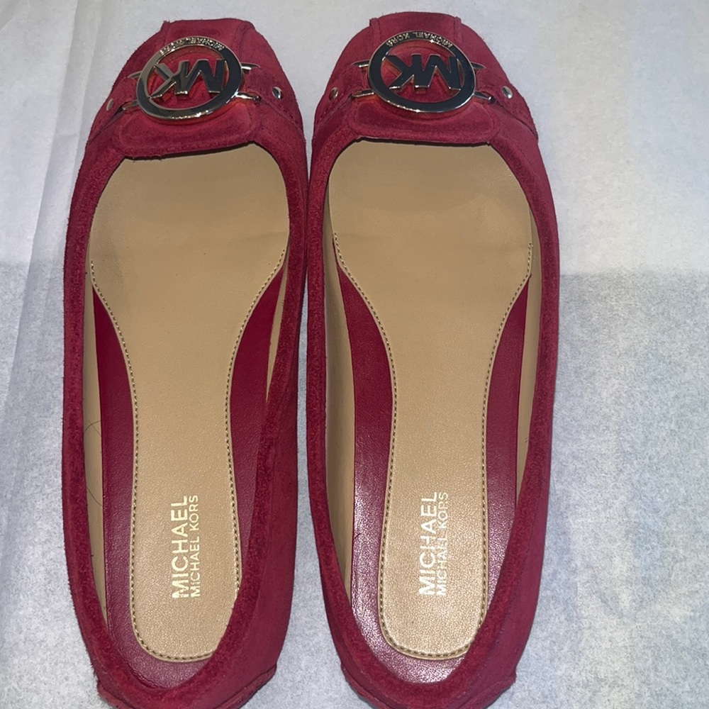 Michael Kors Red Suede Ballet Flats. 6.5
